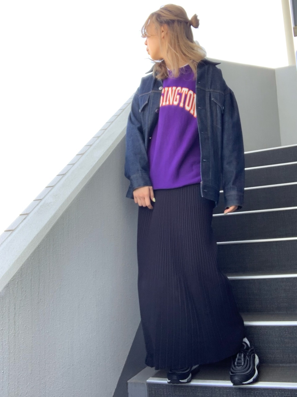 THE SHINZONEのスウェット（パープル系）を使った人気ファッション