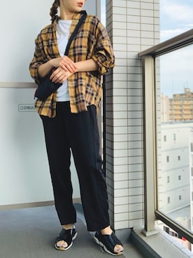 「CLANE（クラネ）のアイテム（サンダル）」を使った、ca0liiiiさん（レディース・166cm）の春コーディネート
