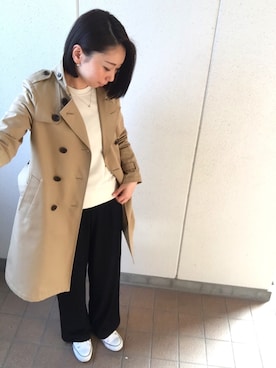 「スプリングSENSEOFPLACE」｜「アイテム（トレンチコート）」を使った、MITSUMIさん（レディース・160cm）の春コーディネート