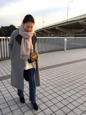 「ハーフムーンバック」｜「アイテム（その他アウター）」を使った、MITSUMIさん（レディース・160cm）の冬コーディネート