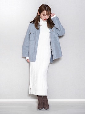 「Cheek（チーク）のアイテム（その他アウター）」を使った、chifumiさん（レディース・153cm）の秋コーディネート