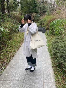 「古着好きな人と繋がりたい」｜「アイテム（バレエシューズ）」を使った、おでこさん（レディース・152cm）の春コーディネート