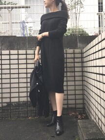 ユニクロ ユニクロ の ラムブレンドオフタートルワンピース 長袖 ワンピース Wear