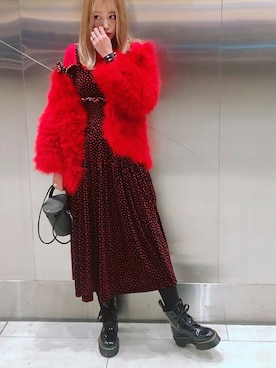 「LILICIOUS」｜「アイテム（その他アウター）」を使った、濱内奈々子 さん（レディース・164cm）の冬コーディネート