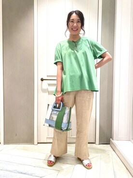 「Calzanor（カルザノール）のアイテム」を使った、Yuuki Endoさん（レディース・155cm）の春コーディネート