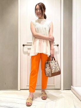 「Calzanor（カルザノール）のアイテム」を使った、Yuuki Endoさん（レディース・155cm）の夏コーディネート