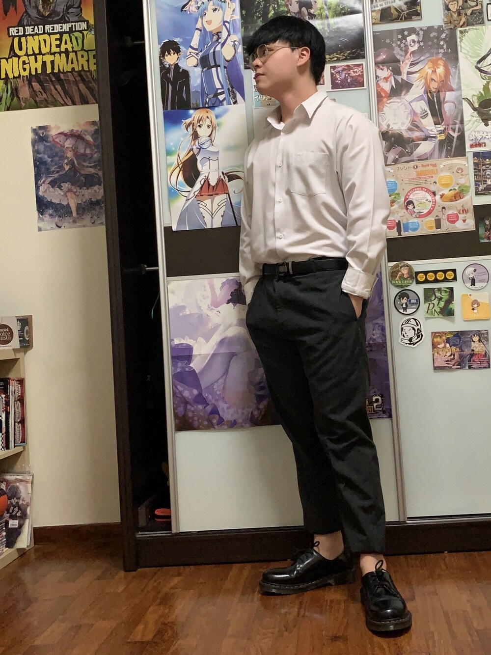 「summer、MCM、Dr.Martens、TOKYO、winter、street、streetstyle、business casual、Formal、STYLE」｜「pierre cardinのアイテム（ベルト、ブラック系）」を使った、zerocoxoさん（メンズ・172cm）の冬コーディネートの1枚目の写真