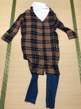 「アイテム（シャツワンピース）」を使った、くうちやんさん（レディース・159cm・20代）の秋コーディネート