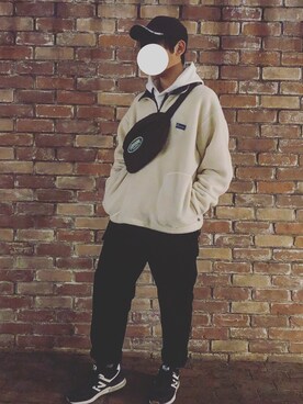 「アイテム（ポーチ）」を使った、ちゃむさん（メンズ・170cm）の冬コーディネート