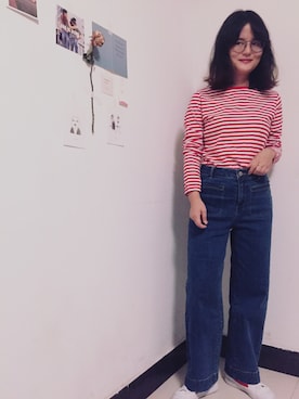 「cache cache（カシュ カシュ）のアイテム（パンツ）」を使った、小个子Wnaさん（レディース・155cm）の秋コーディネート