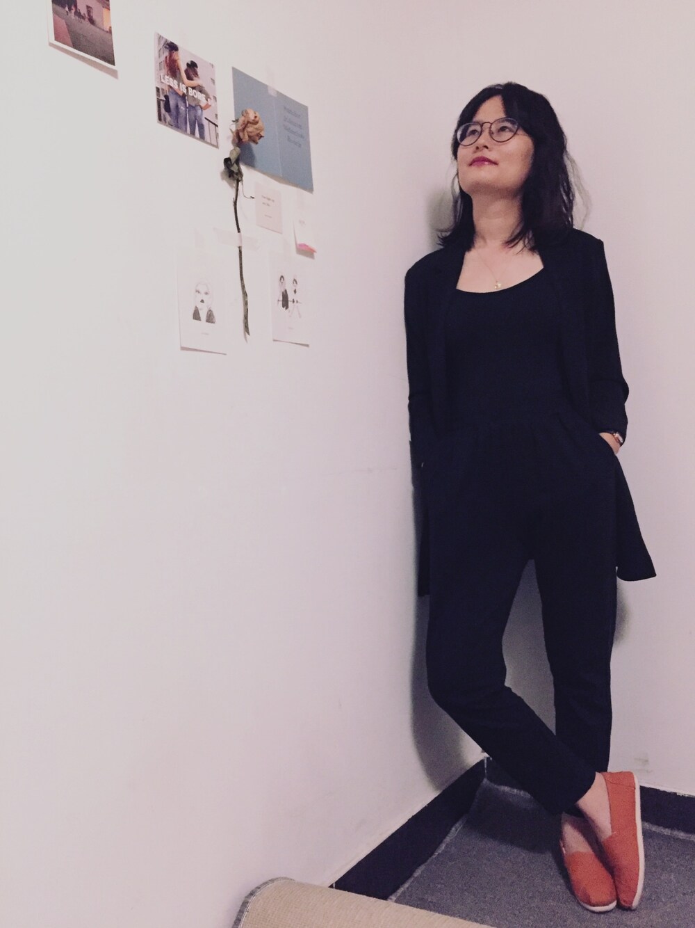 「カジュアル」｜「GUのアイテム（キャミソール、ブラック系）」を使った、小个子Wnaさん（レディース・155cm）の秋コーディネートの1枚目の写真