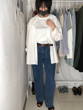 「PULL&BEAR（プルアンドベア）のアイテム（サンダル）」を使った、小个子Wnaさん（レディース・155cm）の春コーディネート