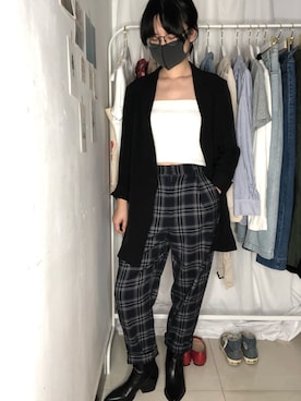 「PULL&BEAR（プルアンドベア）のアイテム（ブーツ）」を使った、小个子Wnaさん（レディース・155cm）の春コーディネート
