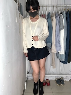 「PULL&BEAR（プルアンドベア）のアイテム（スカート）」を使った、小个子Wnaさん（レディース・155cm）の春コーディネート