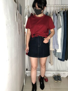 「PULL&BEAR（プルアンドベア）のアイテム（スカート）」を使った、小个子Wnaさん（レディース・155cm）の春コーディネート