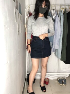 「PULL&BEAR（プルアンドベア）のアイテム（スカート）」を使った、小个子Wnaさん（レディース・155cm）の春コーディネート
