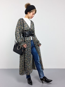 「Another Edition（アナザーエディション）のアイテム（ワンピース/ドレス）」を使った、yukiさん（レディース・152cm）の冬コーディネート