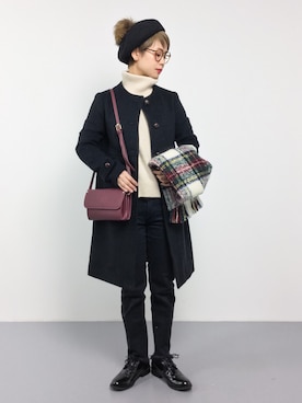 「BASE（ベース）のアイテム」を使った、yukiさん（レディース・152cm）の冬コーディネート