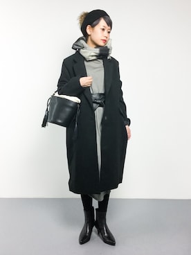 「coca（coca）（コカ）のアイテム（ジャケット/アウター）」を使った、yukiさん（レディース・152cm）の冬コーディネート