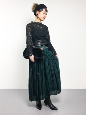 「LAPUIS（ラピュイ）のアイテム（バッグ）」を使った、yukiさん（レディース・152cm）の冬コーディネート