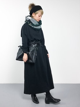 「JOURNAL STANDARD LUXE（ジャーナルスタンダード　ラックス）のアイテム（ワンピース/ドレス）」を使った、yukiさん（レディース・152cm）の冬コーディネート
