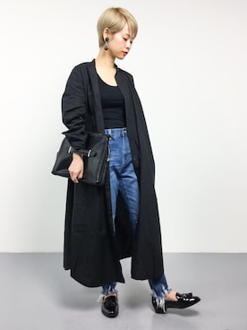 「カットオフ」｜「アイテム（ワンピース/ドレス）」を使った、yukiさん（レディース・152cm）の冬コーディネート