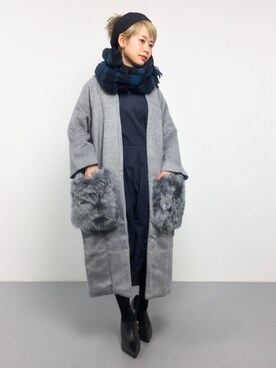 「titivate（ティティベイト）のアイテム（その他アウター）」を使った、yukiさん（レディース・152cm）の冬コーディネート