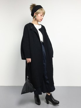 「FREAK'S STORE（フリークスストア）のパーツイヤリング-クリア-（イヤリング）」を使った、yukiさん（レディース・152cm）の冬コーディネート