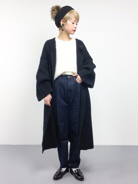 「FREAK'S STORE（フリークスストア）のパーツイヤリング-クリア-（イヤリング）」を使った、yukiさん（レディース・152cm）の冬コーディネート
