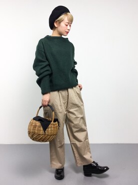 「MERLOT（メルロー）のアイテム（チノパンツ）」を使った、yukiさん（レディース・152cm）の冬コーディネート