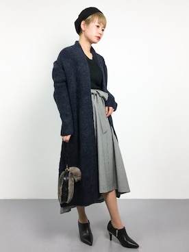 「GOUT COMMUN（グーコミューン）のアイテム（ショルダーバッグ）」を使った、yukiさん（レディース・152cm）の冬コーディネート