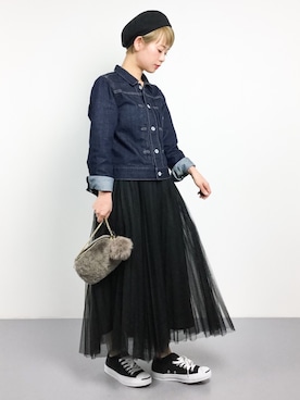 「GOUT COMMUN（グーコミューン）のアイテム（ショルダーバッグ）」を使った、yukiさん（レディース・152cm）の冬コーディネート