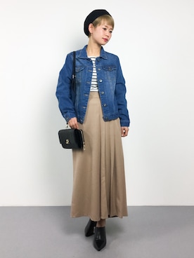 「rps（アールピーエス）のアイテム（デニムジャケット）」を使った、yukiさん（レディース・152cm）の冬コーディネート
