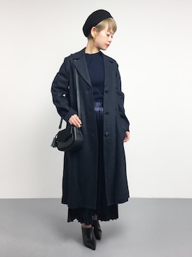 「ドッキングワンピ」｜「アイテム（チェスターコート）」を使った、yukiさん（レディース・152cm）の春コーディネート