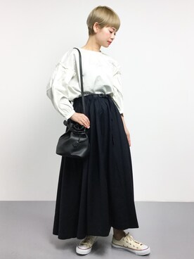 yukiさんの「GRAMICCI  × BEAMS BOY / 別注 ギャバ ロング スカート」を使ったコーディネート