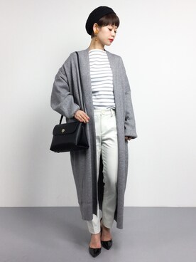 「ADAM ET ROPE'（アダムエロペ）のフォールドパーツイヤリング②（イヤリング）」を使った、yukiさん（レディース・152cm）の春コーディネート