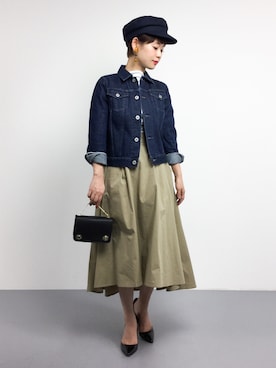「URBAN RESEARCH ROSSO WOMEN（アーバンリサーチ　ロッソ）のアイテム（デニムジャケット）」を使った、yukiさん（レディース・152cm）の春コーディネート