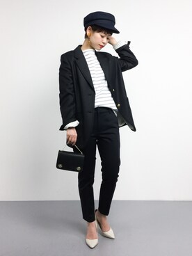 「ADAM ET ROPE'（アダムエロペ）のフォールドパーツイヤリング②（イヤリング）」を使った、yukiさん（レディース・152cm）の春コーディネート