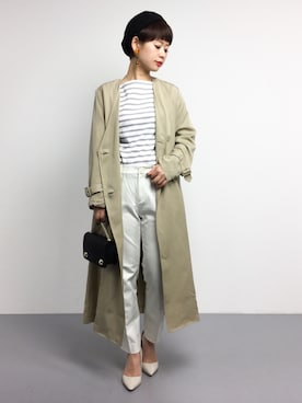 「SLOBE IENA（スローブイエナ）のアイテム（トレンチコート）」を使った、yukiさん（レディース・152cm）の春コーディネート