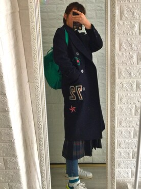 「Mo&Co.（モーアンドコー）のアイテム（ジャケット/アウター）」を使った、SolituDeさん（レディース・163cm）の冬コーディネート