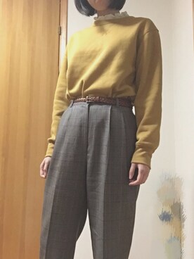 「バーバリー」｜「アイテム（スウェット）」を使った、yukaさん（レディース・165cm）の冬コーディネート