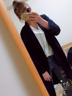 「海」｜「アイテム（トレンチコート）」を使った、下西  咲子さん（レディース・162cm）の春コーディネート