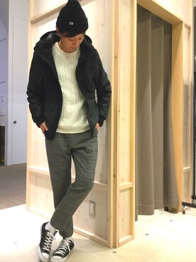 「アパレルスタッフ」｜「アイテム（ブルゾン）」を使った、Tokushige‼︎‼︎‼︎‼︎さん（メンズ・184cm）の冬コーディネート