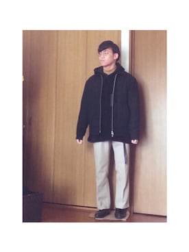 「bukht」｜「アイテム（ブルゾン）」を使った、ポテチさん（メンズ・165cm）の冬コーディネート