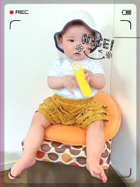 「キュロットパンツ」｜「アイテム（その他）」を使った、なな✿こうさん（キッズ・70cm）の春コーディネート