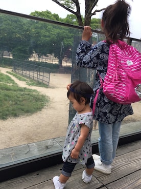 「GAP（ギャップ）のアイテム（バックパック/リュック）」を使った、kannさん（キッズ・120cm）の夏コーディネート