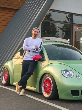 「Carhartt WIP（カーハートダブリューアイピー）のアイテム（ニットキャップ/ビーニー）」を使った、Alexchenさん（メンズ・173cm）の冬コーディネート