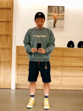 「Carhartt WIP（カーハートダブリューアイピー）のアイテム（その他トップス）」を使った、Alexchenさん（メンズ・173cm）の春コーディネート