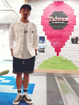 「Carhartt WIP（カーハートダブリューアイピー）のアイテム（フォーマルスーツ/小物）」を使った、Alexchenさん（メンズ・173cm）の夏コーディネート