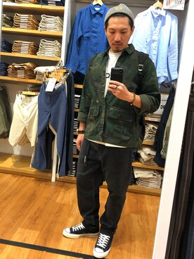「Carhartt WIP（カーハートダブリューアイピー）のアイテム（ニットキャップ/ビーニー）」を使った、Alexchenさん（メンズ・173cm）の春コーディネート